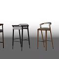 Collection Of Modern Bar Stools With Different Design Elements And Styles 3d model