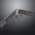 Security Barbed Wire Fence Barrier With Metal Panels And Surveillance Cables