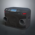 Portable Black Bluetooth Speaker With LCD Display Control Buttons And Dual Speakers 3d model
