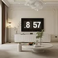Modern Living And Dining Room Interior With Pendant Lights Sofa And Decorative Plants