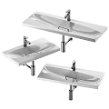 Sleek Modern Wall Mounted Washbasin With Smooth Surface Chrome Faucet And Drain