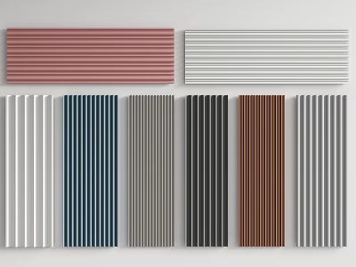 Vertical Striped Wall Panels In Various Colors For Interior Design And Decoration 3d model