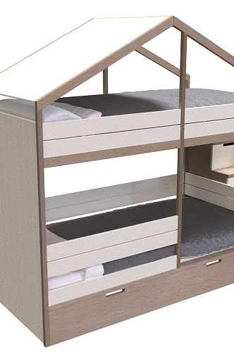 Upper and lower bunk 3d model