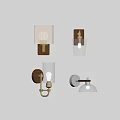 Modern Wall Lamps With Wooden Bases Brass Accents And Glass Shades For Home Decor