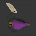 Transparent Conical Commercial Equipment With Purple Liquid And Cork Stopper