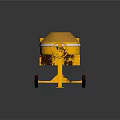 Yellow Industrial Concrete Mixer with Steel Frame and Portable Wheels