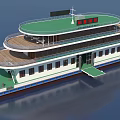 Large Multi deck Passenger Ship With Modern Structure On Water