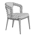 Elegant Modern Chair With Upholstered Fabric Seat And Wooden Legs Armrest Design