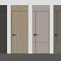 Modern Wooden Hinged Doors with Different Wood Tones and Metal Handles for Interior Design