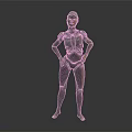 3D Game Movie Character Model in Sci Fi Combat Suit Standing with Hands on Hips