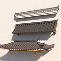 Traditional Chinese Architectural Eaves with Wooden Frame and Tile Roof Design