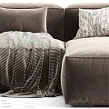 Modern Modular Sofa Set With Various Colors Decorative Pillows And Ottoman