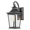 Vintage Black Metal Outdoor Wall Light With Clear Glass Shade And Edison Bulb