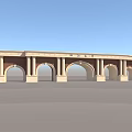 Classical Entrance Gate With Multiple Arches Decorative Columns And Grand Design