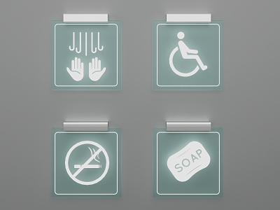 Guide system toilet sign toilet 3d model