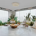 Rooftop Garden with Lush Greenery Cozy Chairs and Teepee Tent with String Lights
