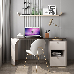 Modern desk chair desk chair combination 3d model