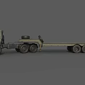 Military Green Heavy Duty Flatbed Utility Truck With Multi Axle And Large Cargo Bed