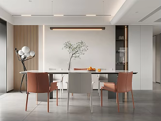 Modern Dining Table and Chair Combination Dining Table 3d model