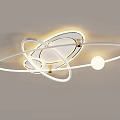Modern Contemporary Ceiling Light With Multi Circular Rings And Sphere Design 3d model