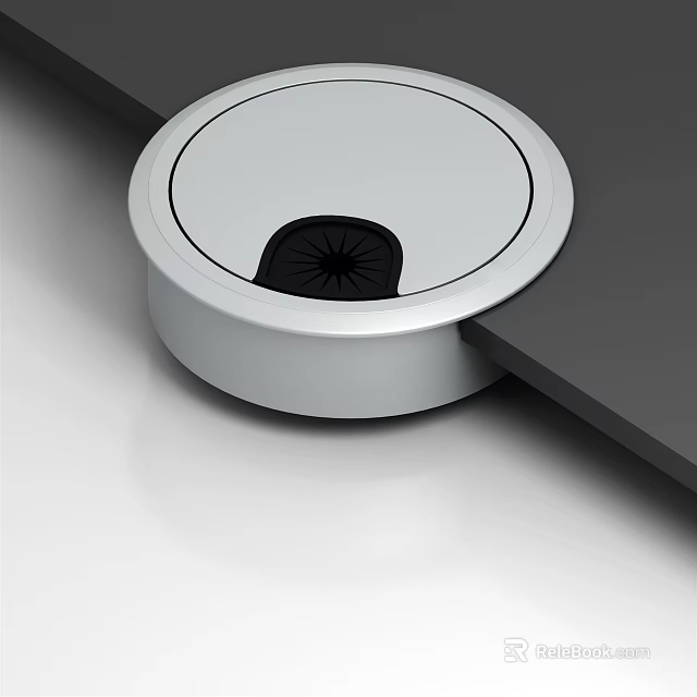 Silver Circular Smart Home Cleaning Device With Black Sensor Component 3d model