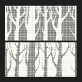 Decorative Background Wall With Tree Pattern Dot Matrix Design In White And Gray
