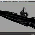 Modern Aircraft Carrier Flight Deck With Parked Aircraft And Central Island Structure 3d model