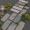 Green Slate Landscape Tingbu Slate Road 3d model