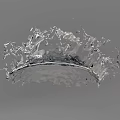 Transparent Water Splash With Dynamic Splashing Droplets In Mid Air 3d model