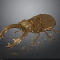 Decorative Golden Beetle Ornament With Intricate Patterns For Home Living