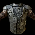 Detailed Medieval Metal Armor Featuring Decorative Patterns And Leather Shoulder Straps 3d model