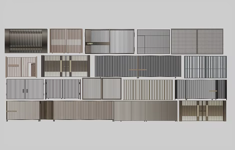 Modern brushed stainless steel door 3d model