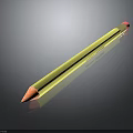 Yellow Wooden Pencil With Sharpened Tip And Pink Eraser Stationery Item