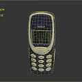 Vintage Nokia Mobile Phone With Snake Game Display On Green Screen