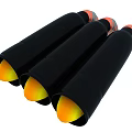Three Black Sliding Doors With Orange Yellow Edge Details And Modern Style