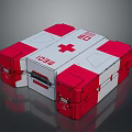 Red And White Essential Household First Aid Box With Red Cross Symbol Design
