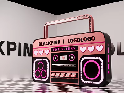 Modern Black Powder Meichen Party DP Music Radio 3d model