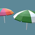 Vibrant Outdoor Furniture Colorful Striped And Green White Patio Umbrellas With Blue Background