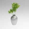 Modern Decorative Ornament Set With Transparent Vase And Green Plants