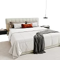 Modern Italian Double Bedding Combination Bedding Table Lamp Small Chandelier 3d model