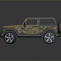 Military Jeep Style Off Road Vehicle With Camouflage Paint And Open Top Design