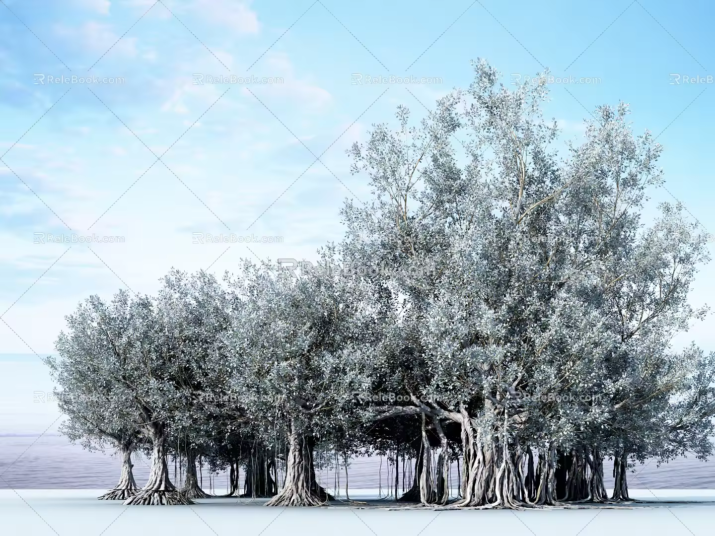 modern banyan tree 3d model