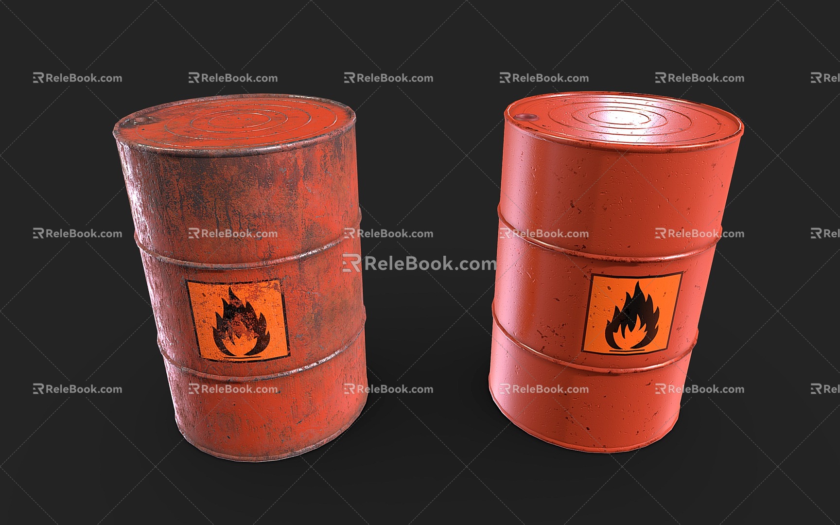 Industrial LOFT oil barrel fuel barrel tin barrel powder barrel 3d model