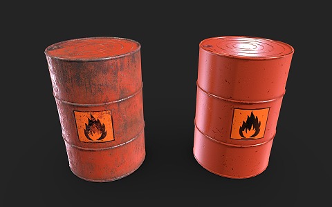 Industrial LOFT oil barrel fuel barrel tin barrel powder barrel 3d model