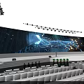 Futuristic Stage Design With Large LED Screen And Dynamic Light Effects 3d model