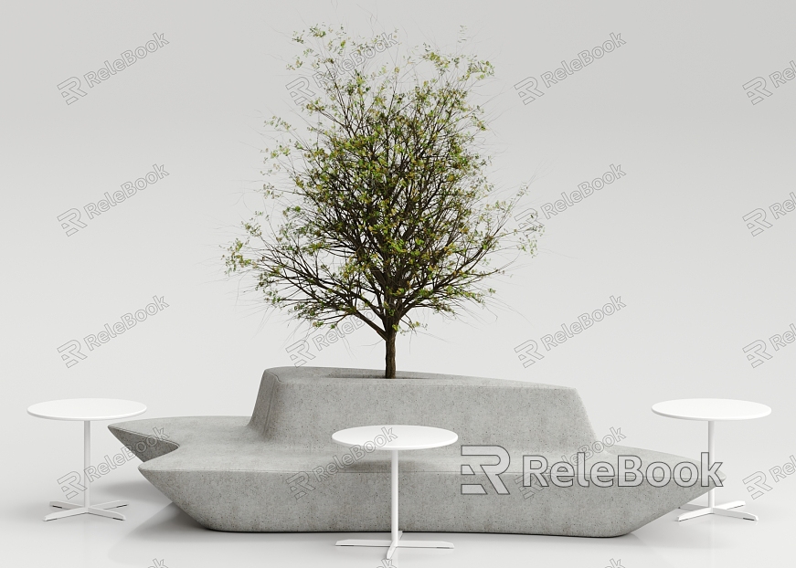 Modern Outdoor Chair Outdoor Chair Tree Table Combination model