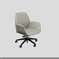 Modern Light Gray Office Chair With Armrests Swivel Wheels And Ergonomic Comfort Design