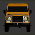 Orange Four Door Off Road Vehicle With Rugged Design Black Windows And Roof Rack