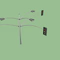 Outdoor Street Lights On Multi Arm Lamp Post For Public Area Lighting