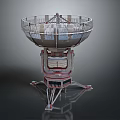 Advanced Electronic Satellite Antenna with Metallic Parabolic Mesh Structure and Stable Supporting Base Design 3d model